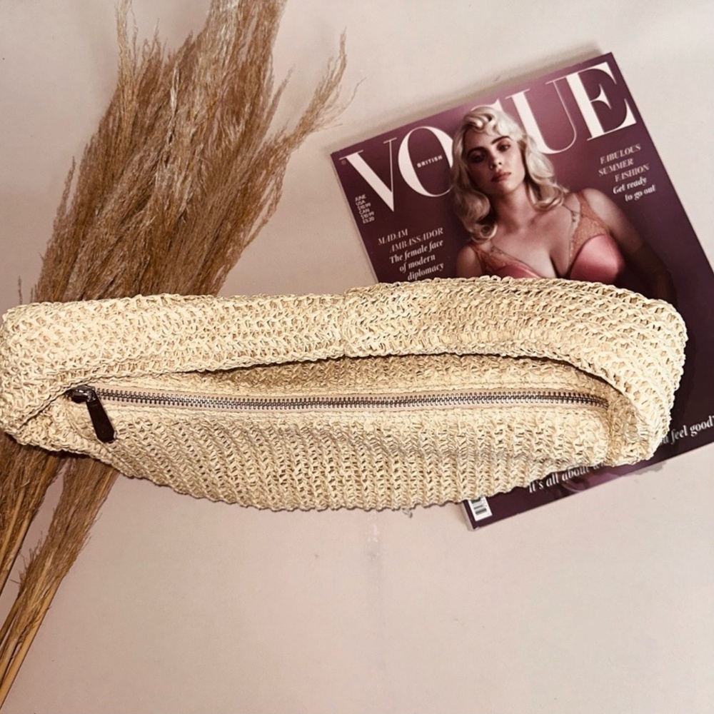 BAG Raffia Half Moon Shoulder Bag - Picture 2 of 5